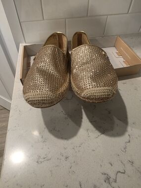 Michael Kors Gold Sparkle Espadrille Slip-Ons
